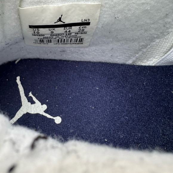 Nike Air Jordan 4 Retro White/Midnight Navy Blue DH6927-140 Men's Size 10. - Picture 9 of 12